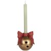 Clayre & Eef 6PR5767 Bougeoir Décoratif Doré et Rouge
