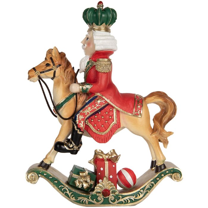 Clayre & Eef 6PR5768 Décoration Casse-Noisette à Cheval Bascule 24x8x31 cm