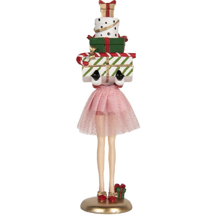 Clayre & Eef 6PR5769 Décoration Femme Rose et Blanc 10x10x36 cm