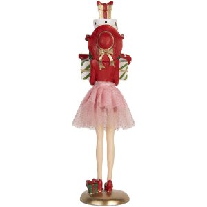 Clayre & Eef 6PR5769 Décoration Femme Rose et Blanc 10x10x36 cm