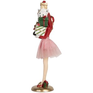 Clayre & Eef 6PR5769 Décoration Femme Rose et Blanc 10x10x36 cm