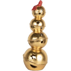 Clayre & Eef 6PR5771 Décoration de cloches empilées or et rouge 20x20x54 cm