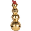 Clayre & Eef 6PR5771 Décoration de cloches empilées or et rouge 20x20x54 cm