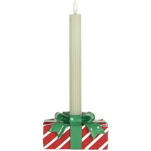 Clayre & Eef 6PR5772 Bougeoir Décoratif Rouge et Vert 13x9x7 cm