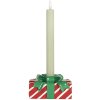 Clayre & Eef 6PR5772 Bougeoir Décoratif Rouge et Vert 13x9x7 cm