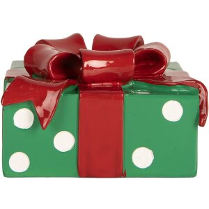 Clayre & Eef Bougeoir Noël Vert et Rouge 10x10x6 cm
