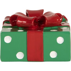 Clayre & Eef Bougeoir Noël Vert et Rouge 10x10x6 cm