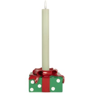 Clayre & Eef Bougeoir Noël Vert et Rouge 10x10x6 cm