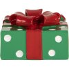 Clayre & Eef Bougeoir Noël Vert et Rouge 10x10x6 cm