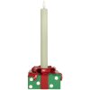 Clayre & Eef Bougeoir Noël Vert et Rouge 10x10x6 cm