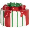 Clayre & Eef Bougeoir Blanc & Rouge 12x11x7 cm