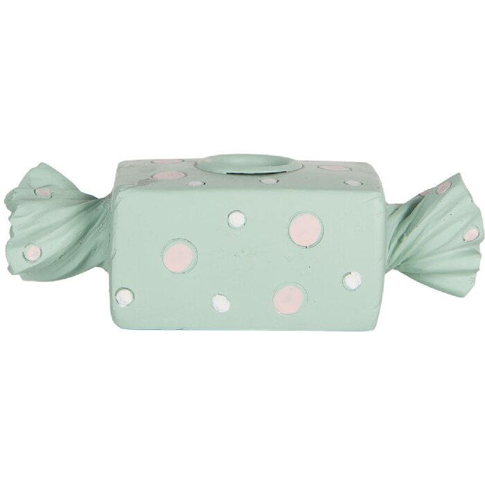 Clayre & Eef 6PR5778BL Support Bougie 14x6x4 cm Bleu & Blanc