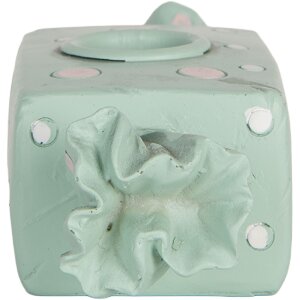 Clayre & Eef 6PR5778BL Support Bougie 14x6x4 cm Bleu & Blanc