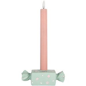 Clayre & Eef 6PR5778BL Support Bougie 14x6x4 cm Bleu & Blanc