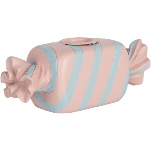 Clayre & Eef Bougeoir Rose-Bleu 14x5x5 cm