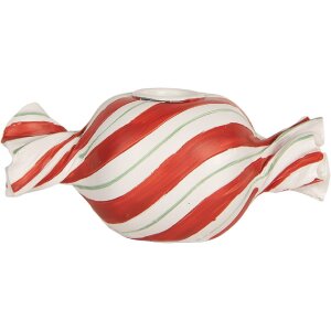 Clayre & Eef Bougeoir 14x7x6 cm Rouge & Blanc...