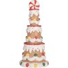 Clayre & Eef 6PR5779 Décoration Gâteau Ø 10x22 cm Marron-Blanc