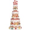 Clayre & Eef 6PR5779 Décoration Gâteau Ø 10x22 cm Marron-Blanc