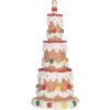 Clayre & Eef 6PR5779 Décoration Gâteau Ø 10x22 cm Marron-Blanc