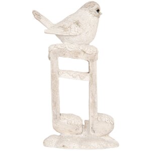Clayre & Eef Décoration Oiseau Beige-Blanc 8x4x13 cm