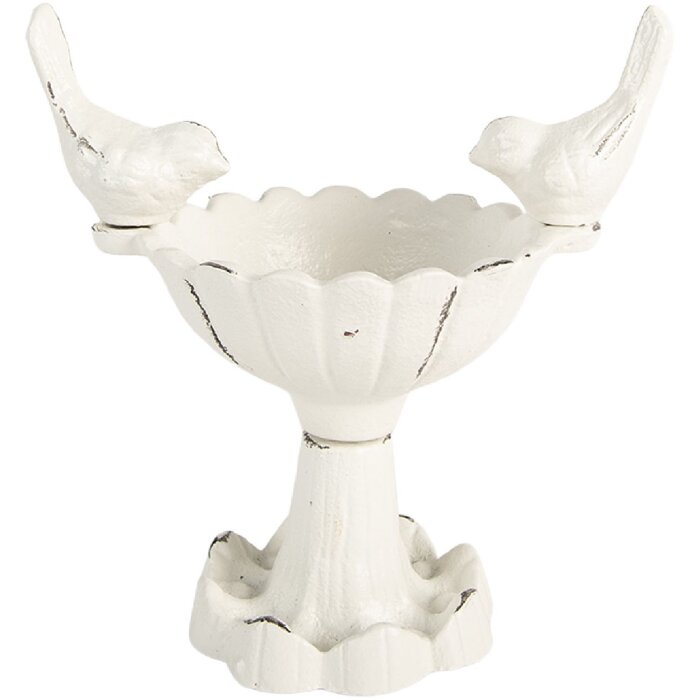 Clayre & Eef 6Y5741 Abreuvoir Oiseaux 14x10x15cm Blanc