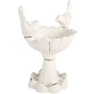 Clayre & Eef 6Y5741 Abreuvoir Oiseaux 14x10x15cm Blanc