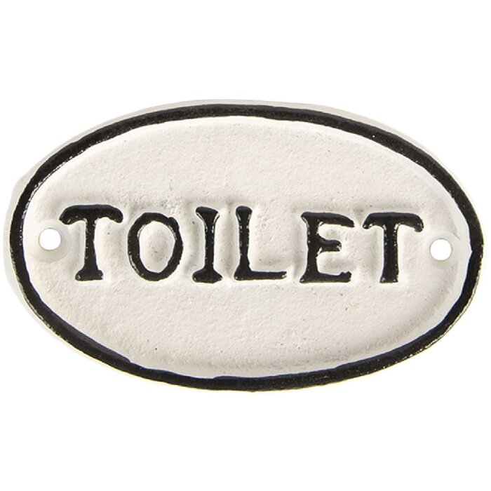 Clayre & Eef Panneau Toilette 10x1x6 cm Blanc