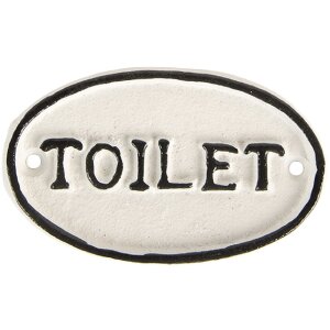 Clayre & Eef Panneau Toilette 10x1x6 cm Blanc