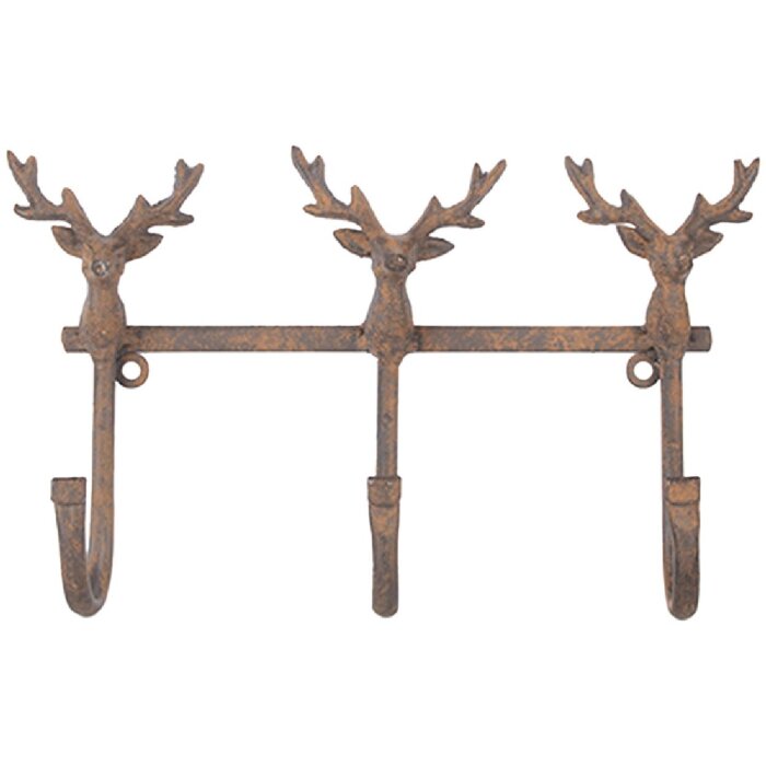 Clayre & Eef 6Y5948 Patère Murale Marron 27x5x15 cm