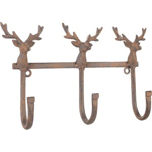 Clayre & Eef 6Y5948 Patère Murale Marron 27x5x15 cm
