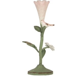 Clayre & Eef 6Y5953 Bougeoir Métal 12x12x26 cm Vert Rose