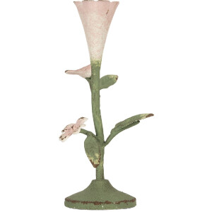 Clayre & Eef 6Y5953 Bougeoir Métal 12x12x26 cm Vert Rose