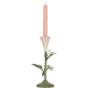 Clayre & Eef 6Y5953 Bougeoir Métal 12x12x26 cm Vert Rose