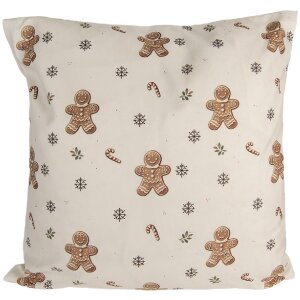 Housse de coussin Clayre & Eef CGM22 45x45 cm Beige Marron