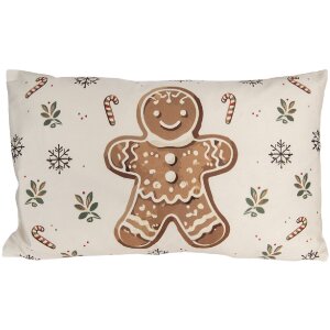 Clayre & Eef CGM36 Housse de Coussin 30x50 cm Beige-Brun