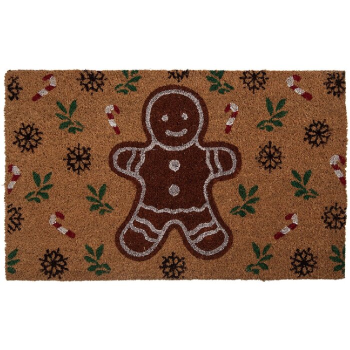 Clayre & Eef CGMMC Paillasson Intérieur 75x45 cm Brun-Vert