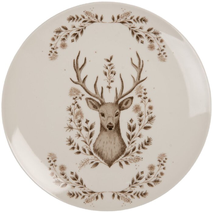 Clayre & Eef GTWDP Petite Assiette Beige/Marron 20 cm