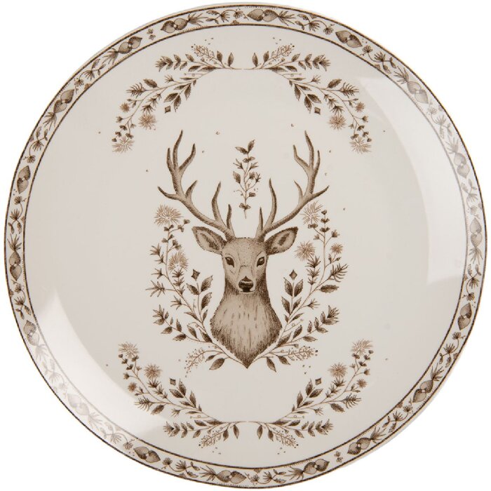 Assiette Grande Clayre & Eef Beige-Brun 26x2 cm