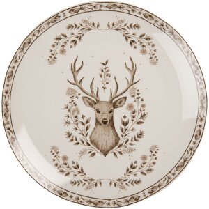 Assiette Grande Clayre & Eef Beige-Brun 26x2 cm