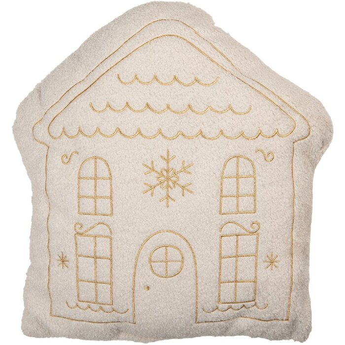 Clayre & Eef Coussin Rempli 45x40x10 cm Blanc-Beige