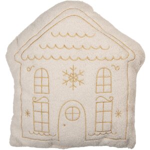 Clayre & Eef Coussin Rempli 45x40x10 cm Blanc-Beige