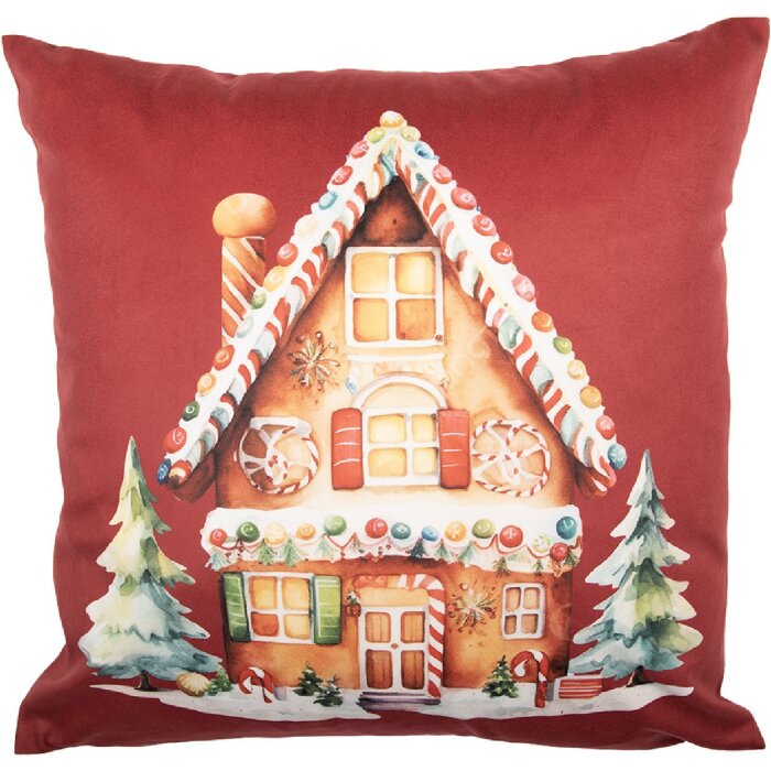Clayre & Eef Housse de Coussin 45x45 cm Rot-Braun