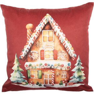 Clayre & Eef Housse de Coussin 45x45 cm Rot-Braun