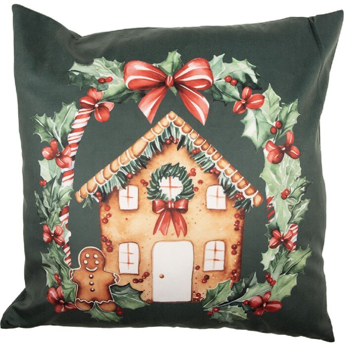 Housse de coussin Clayre & Eef KT021.430 45x45 cm Vert & Marron