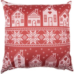 Clayre & Eef Housse de Coussin 45x45 cm Rouge-Blanc