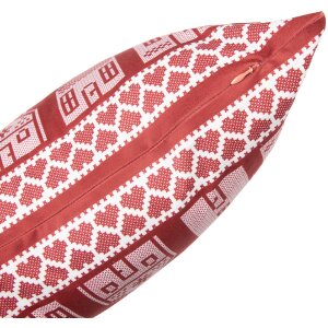Clayre & Eef Housse de Coussin 45x45 cm Rouge-Blanc