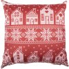 Clayre & Eef Housse de Coussin 45x45 cm Rouge-Blanc