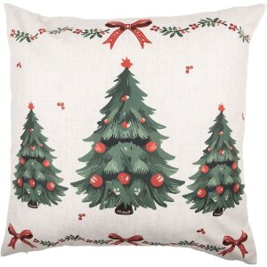 Housse de coussin Clayre & Eef TCH22 45x45 cm Beige-Vert