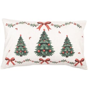 Clayre & Eef TCH36 Housse de Coussin 30x50 cm Beige-Vert