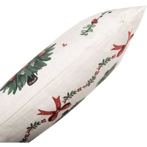 Clayre & Eef TCH36 Housse de Coussin 30x50 cm Beige-Vert